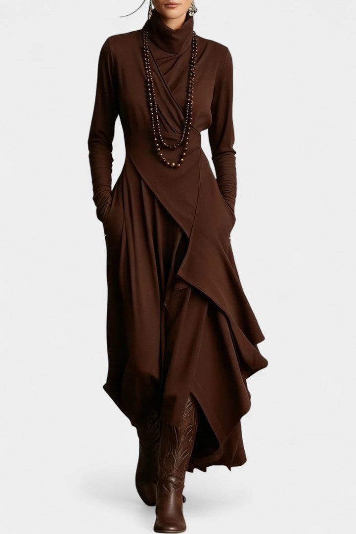 Genevieve | Draped Asymmetrical Maxi Dress
