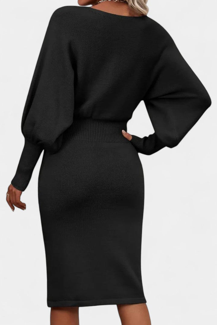 Lucienne | Fitted Long-Sleeve Midi Dress