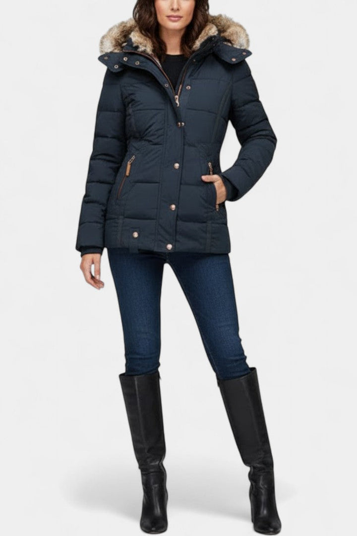 Adelia | Plush-Trimmed Hooded Winter Jacket