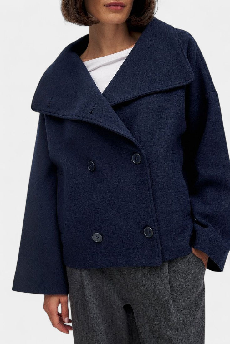 Lillian | Draped Collar Short Coat