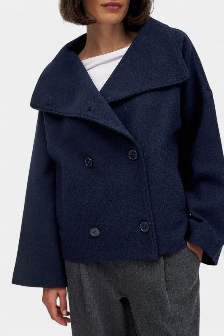 Lillian | Draped Collar Short Coat