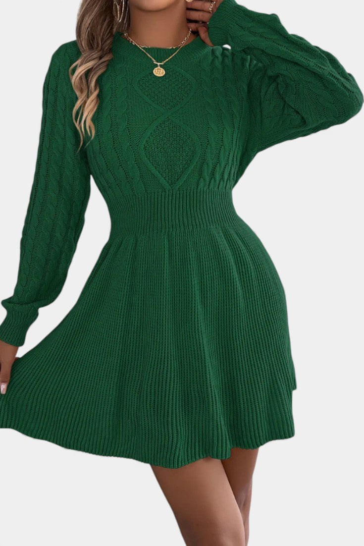 Leonora | Cable-Knit Mini Sweater Dress