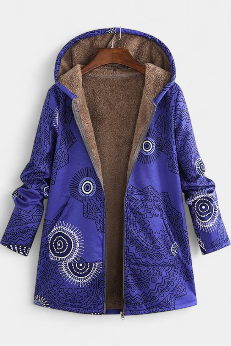 Nancy | Cozy Hooded Patchwork Coat