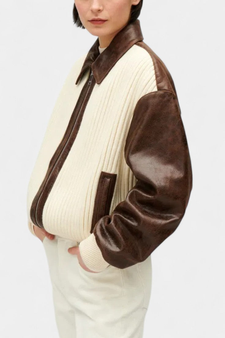 Solene | Color-Blocked Bomber Jacket