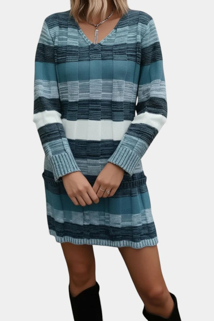 Faye | Striped Knit Sweater Dress