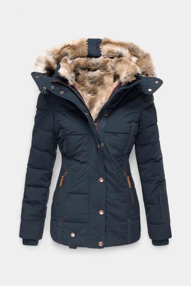 Adelia | Plush-Trimmed Hooded Winter Jacket