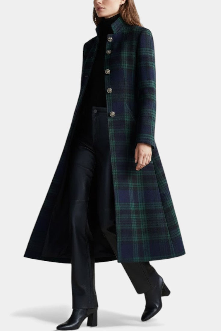 Isabel | Tailored Plaid Midi Coat