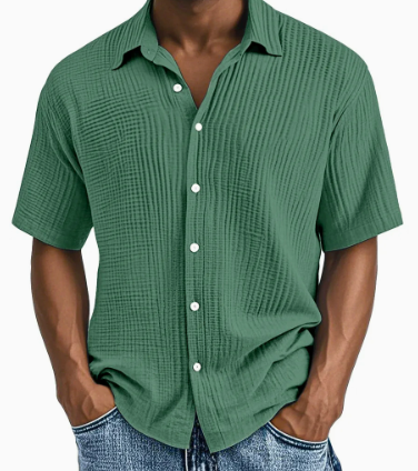 Todd | Men's Textured Waffle Short Sleeve Shirt