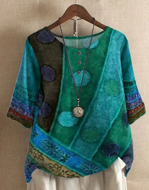 Maren | Artful Round-Neck Top