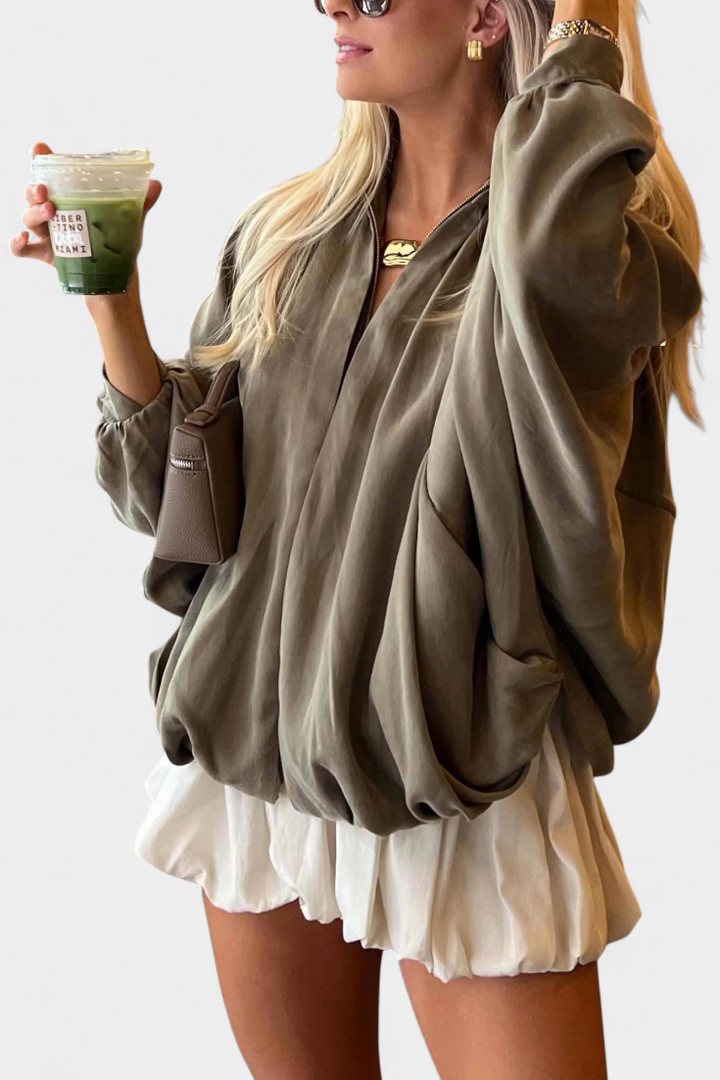 Maren | Draped Puff-Sleeve Blouse