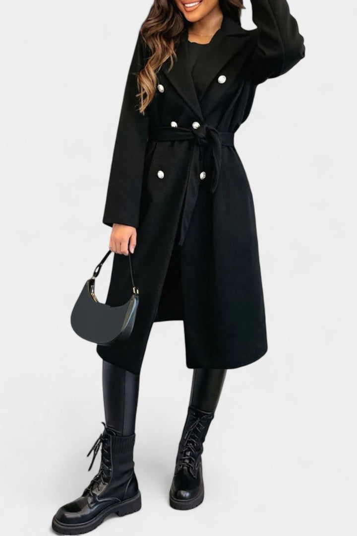 Simone | Double-Breasted Belted Coat