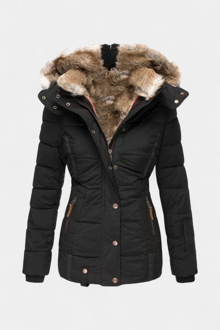 Adelia | Plush-Trimmed Hooded Winter Jacket