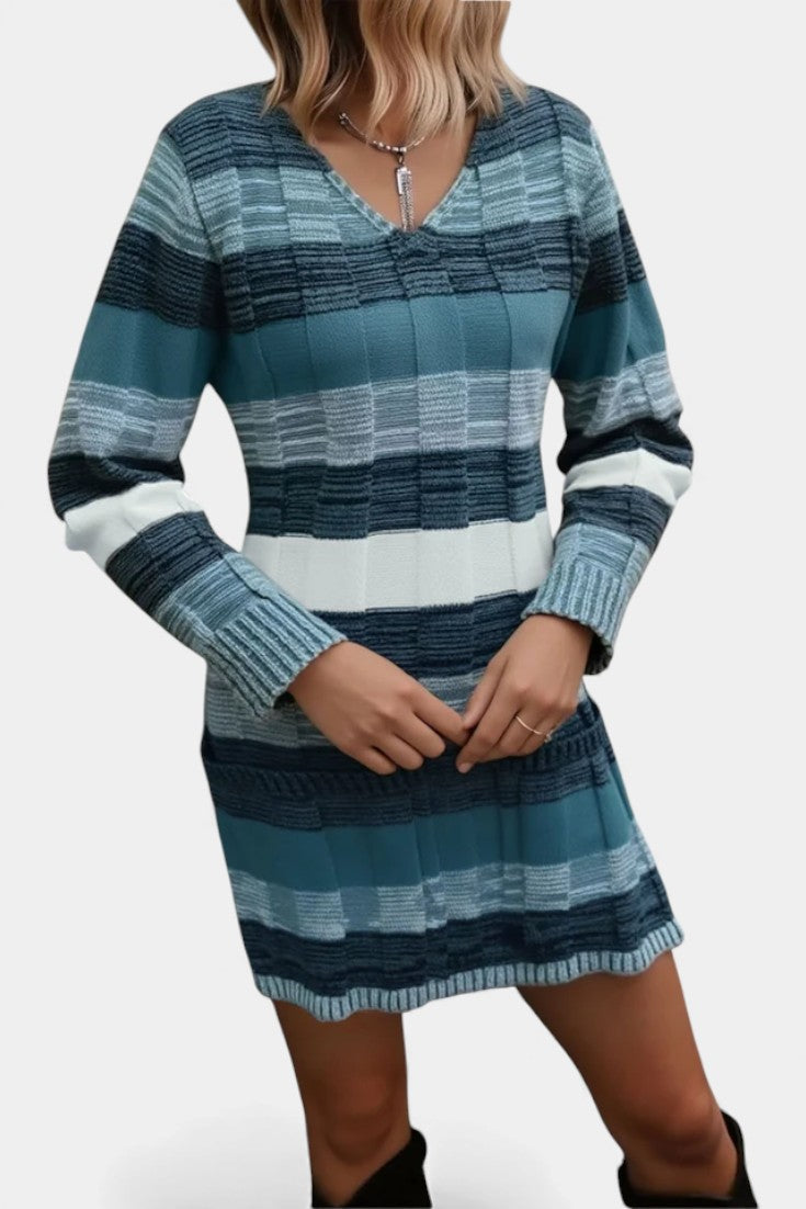 Faye | Striped Knit Sweater Dress