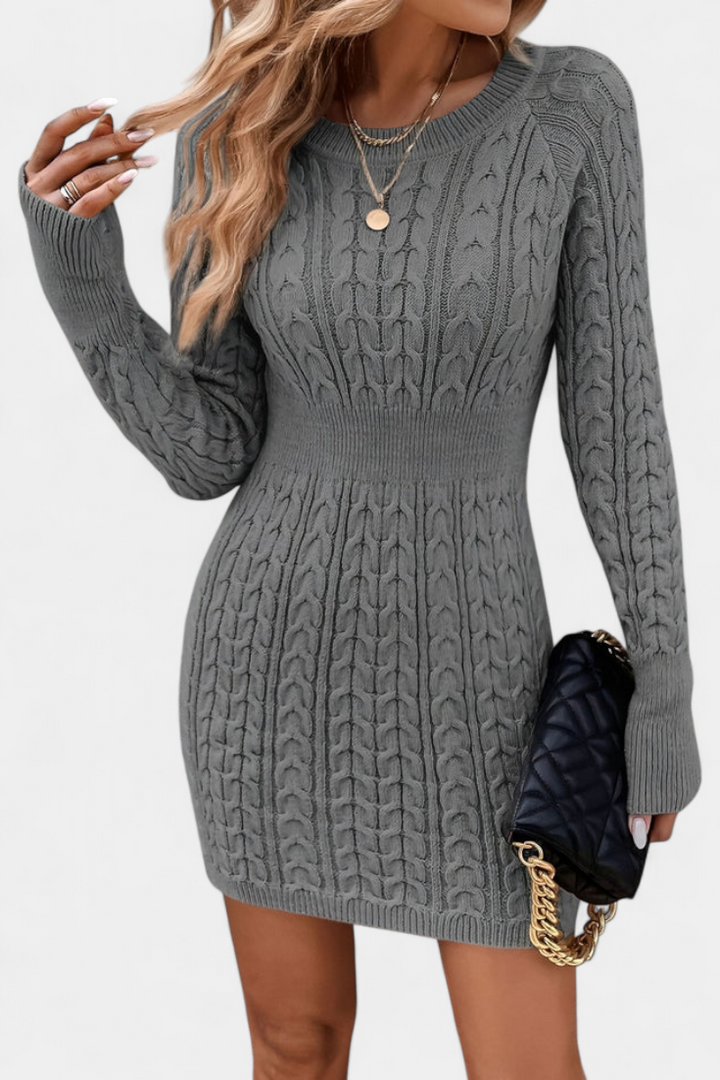 Florence | Twisted Cable-Knit Fitted Dress