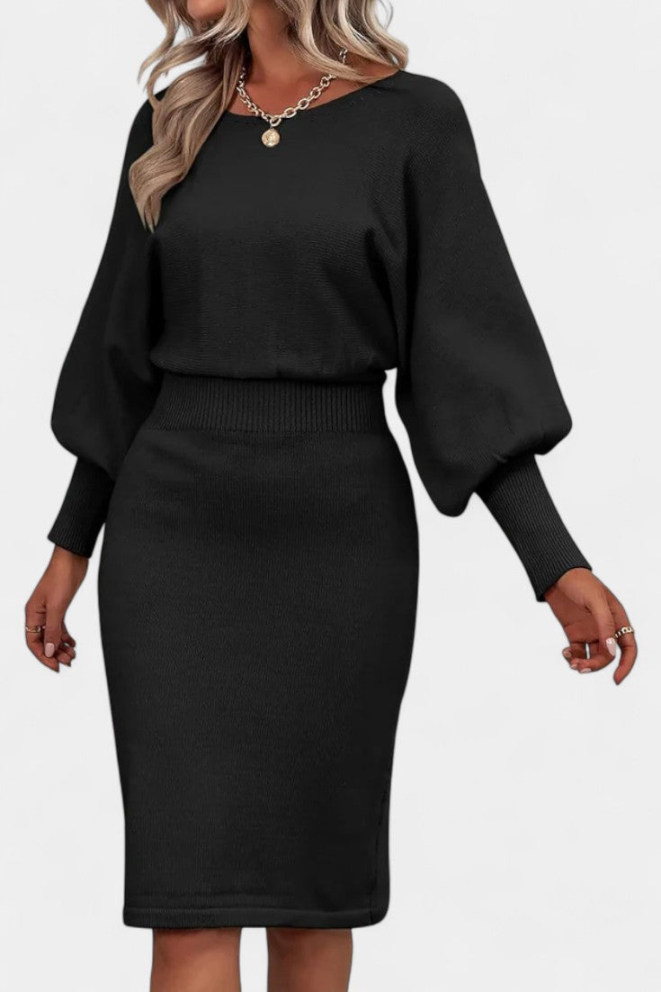 Lucienne | Fitted Long-Sleeve Midi Dress