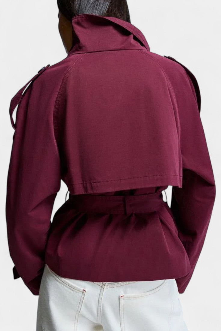 Louisa | High-Collar Belted Trench Coat