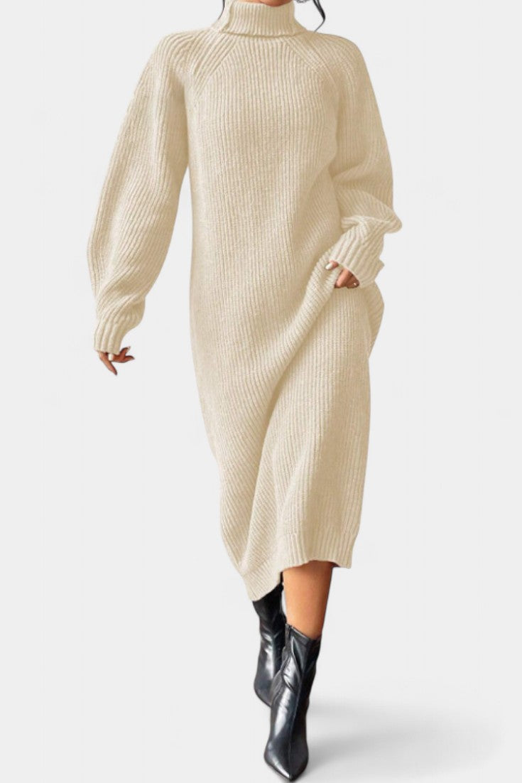 Helene | Cozy Turtleneck Midi Dress