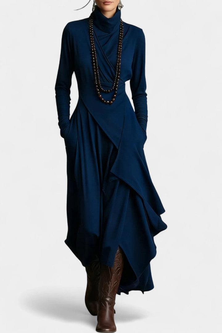 Genevieve | Draped Asymmetrical Maxi Dress