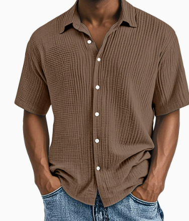 Todd | Men's Textured Waffle Short Sleeve Shirt