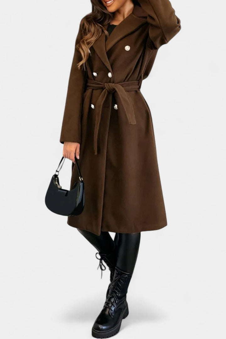 Simone | Double-Breasted Belted Coat