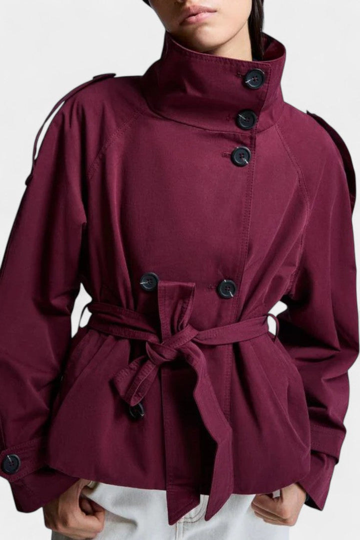 Rosalind | High-Collar Belted Trench Coat