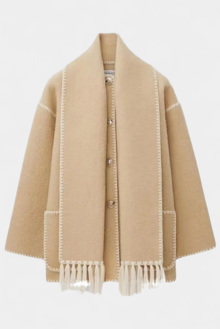 Solene | Scarf-Collar Wrap Coat
