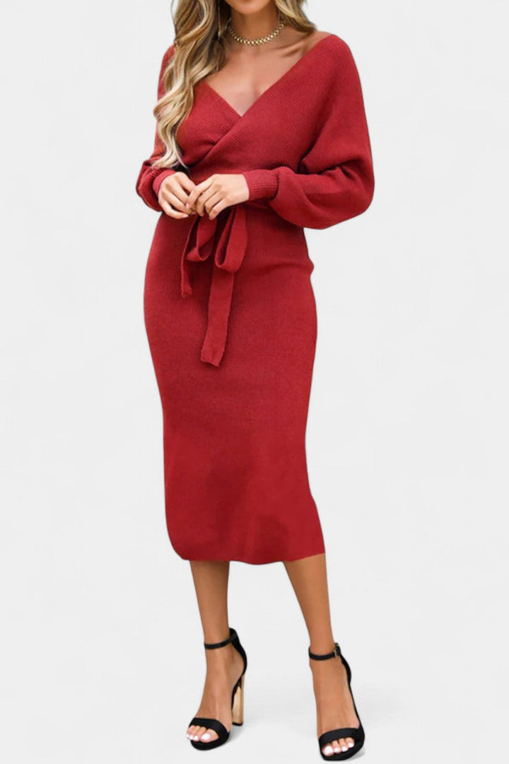 Emmeline | Backless Wrap Midi Dress
