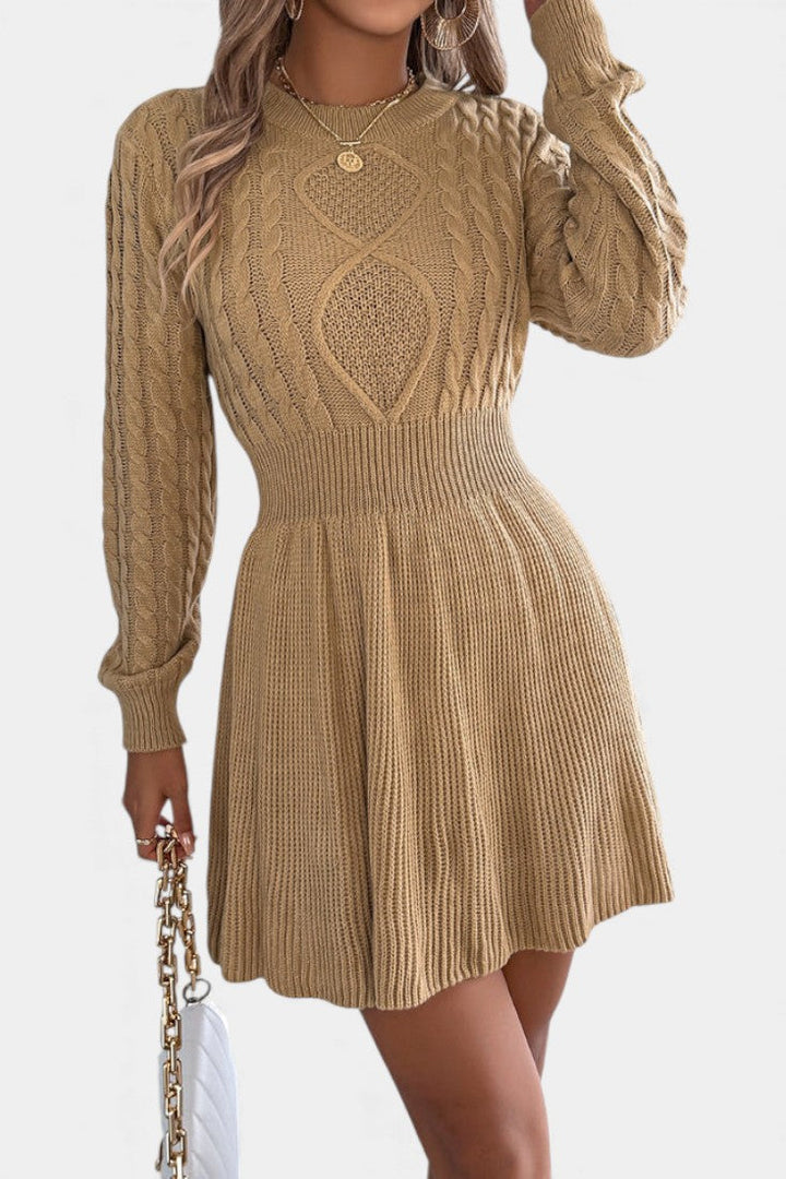 Leonora | Cable-Knit Mini Sweater Dress