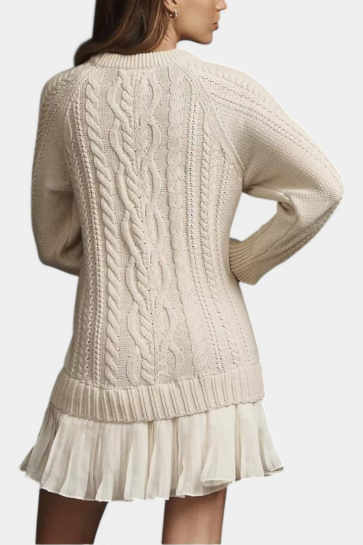 Brielle | Cable-Knit Pleated Sweater Dress