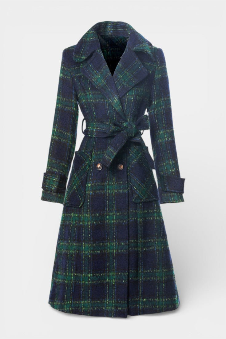 Guinevere | Tailored Long Check Coat