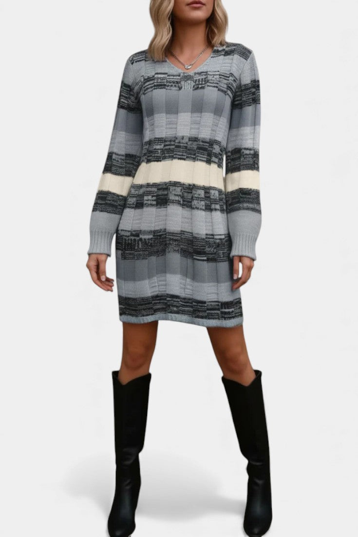 Faye | Striped Knit Sweater Dress