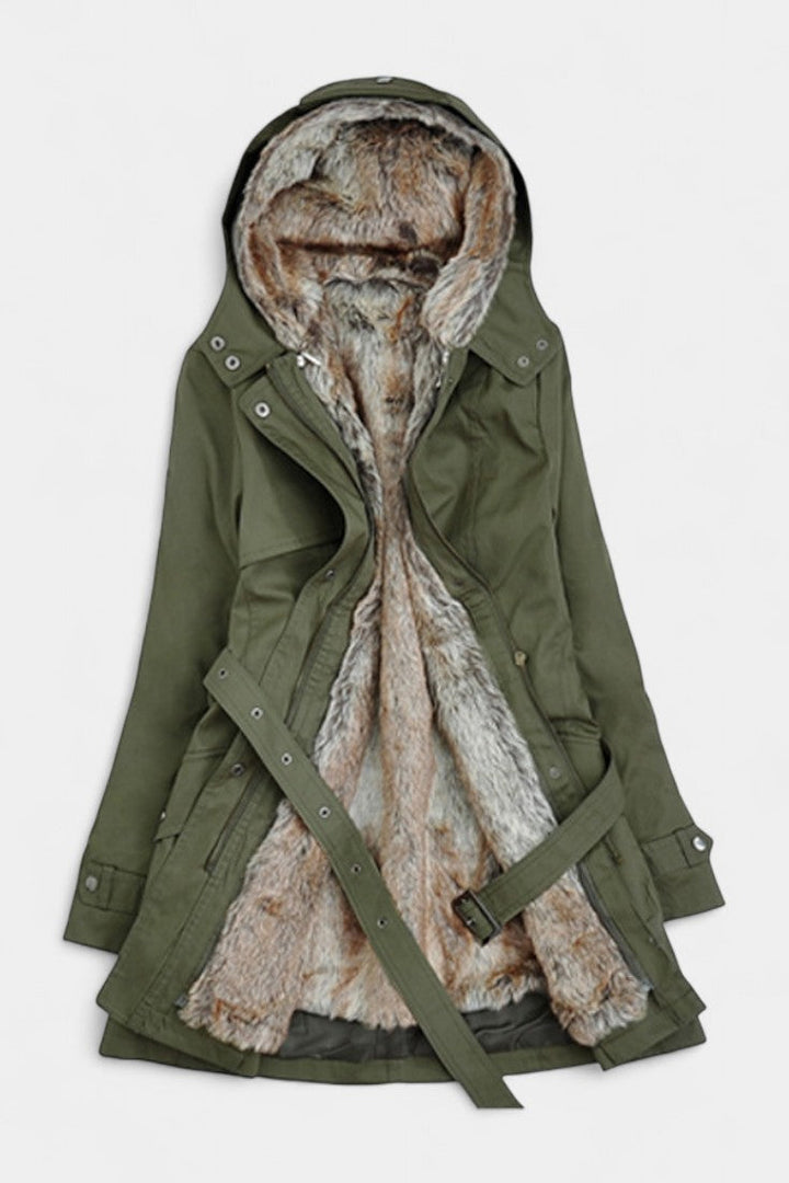 Brenda | Hooded Belted Winter Parka
