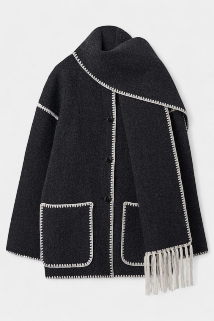 Solene | Scarf-Collar Wrap Coat