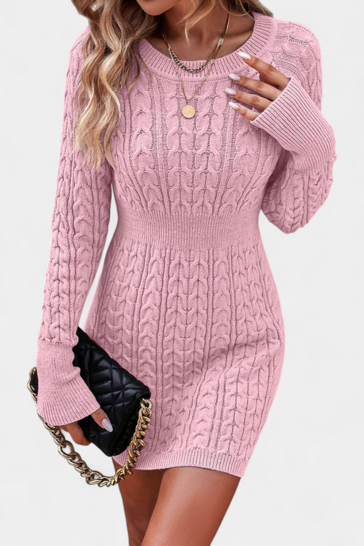 Florence | Twisted Cable-Knit Fitted Dress