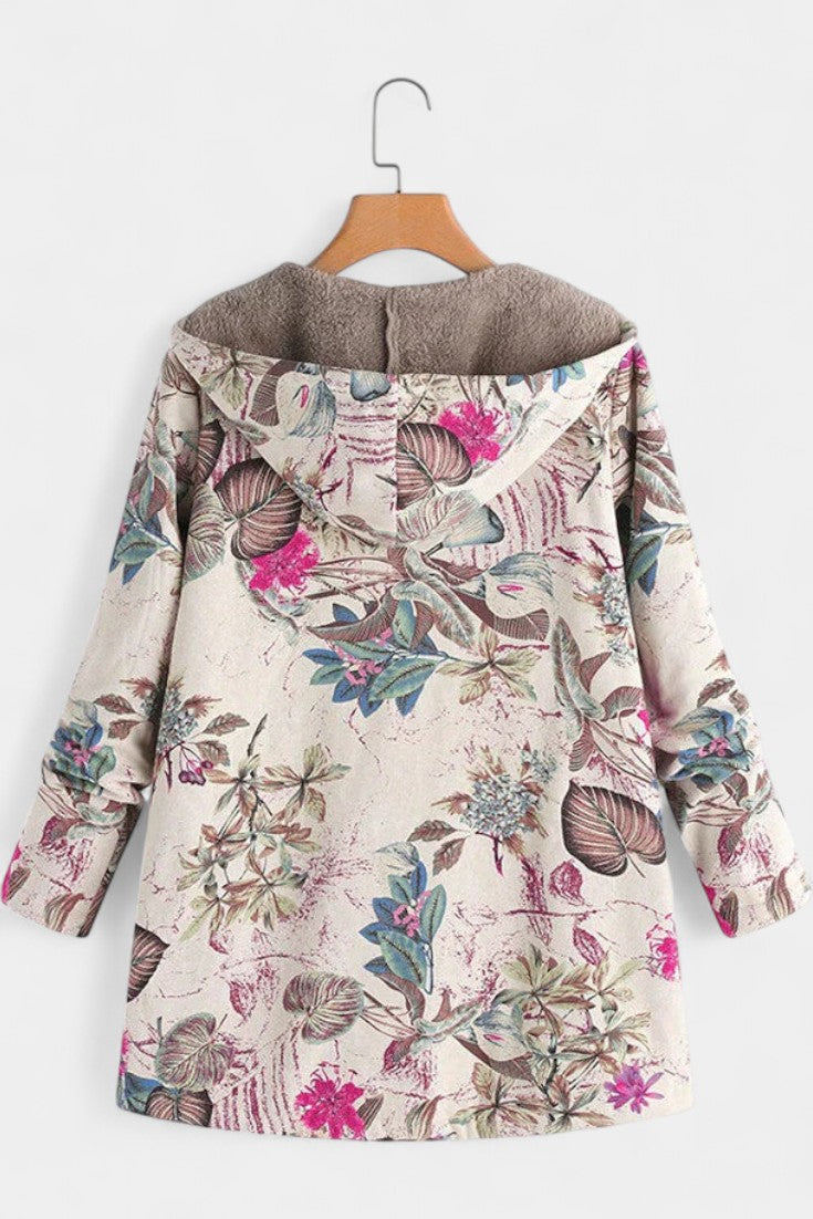 Nancy | Cozy Hooded Patchwork Coat