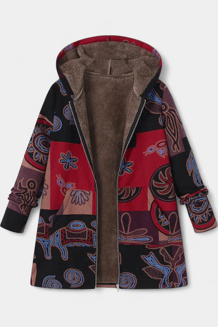 Mirabel | Cozy Hooded Patchwork Coat