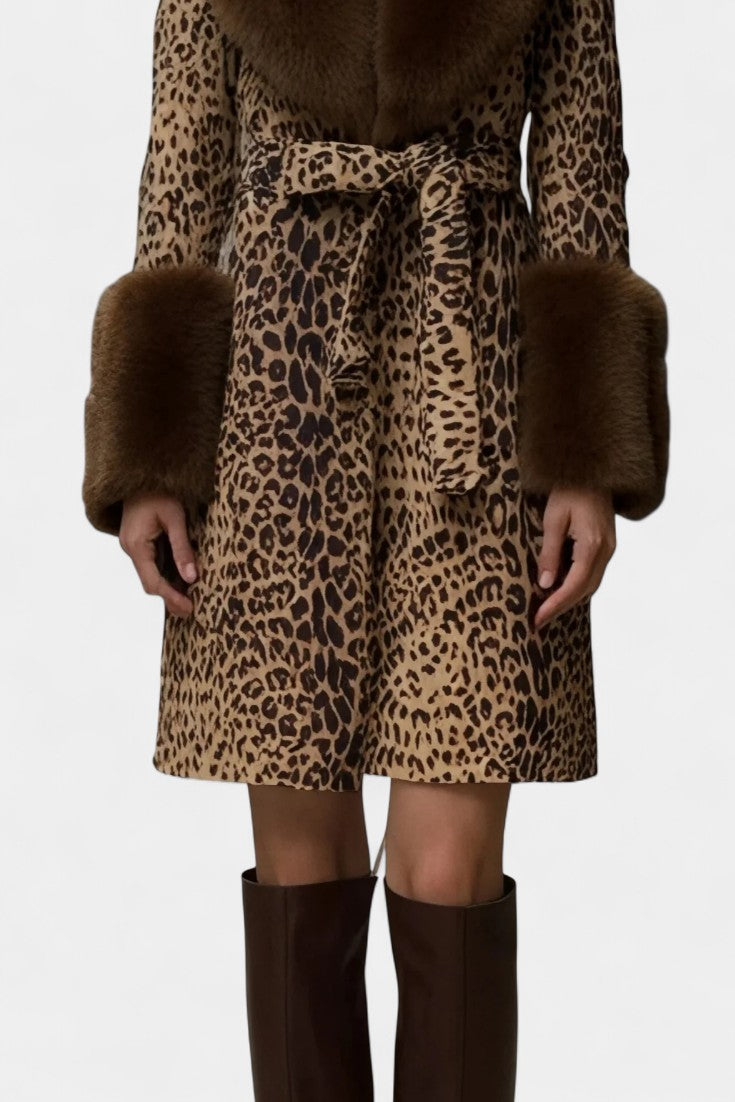 Odalys | Belted Leopard-Print Statement Coat