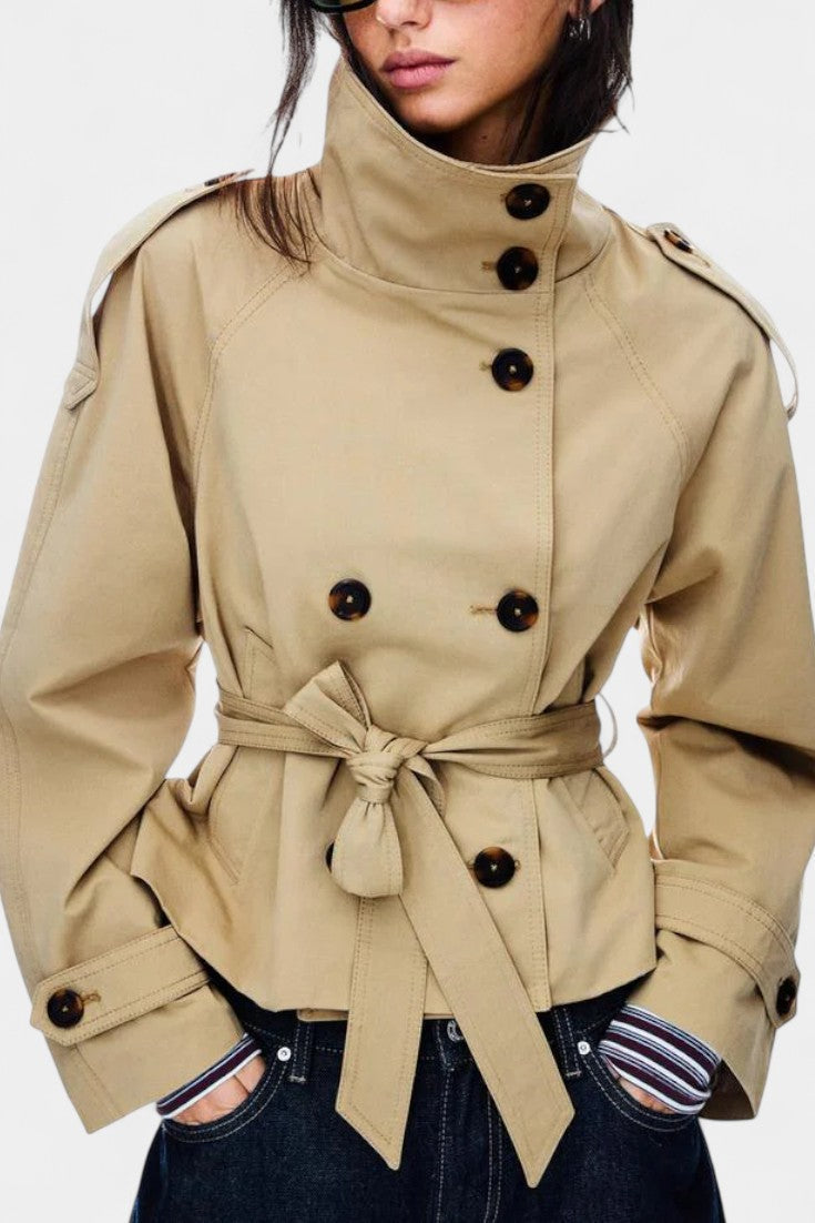 Louisa | High-Collar Belted Trench Coat