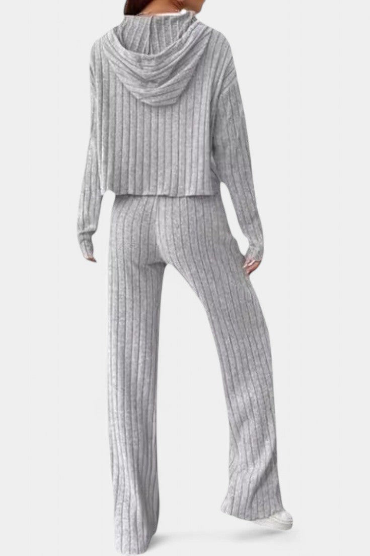 Sabetha | Ribbed Hooded Two-Piece Set