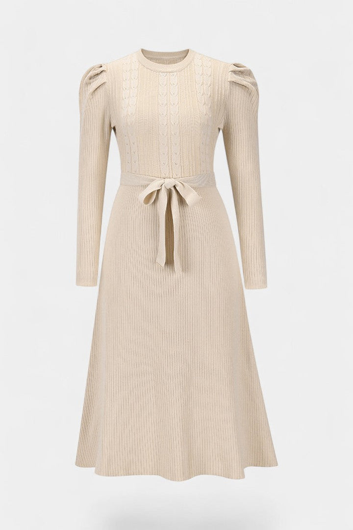 Estelle | Belted A-Line Midi Dress