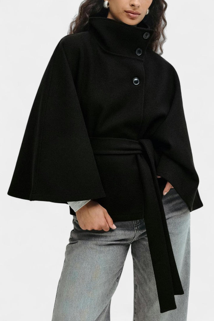Sigrid | High-Neck Belted Cape