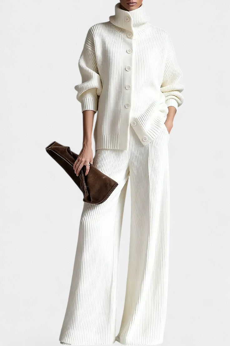 Leonora | Ribbed Wide-Leg Two-Piece Set