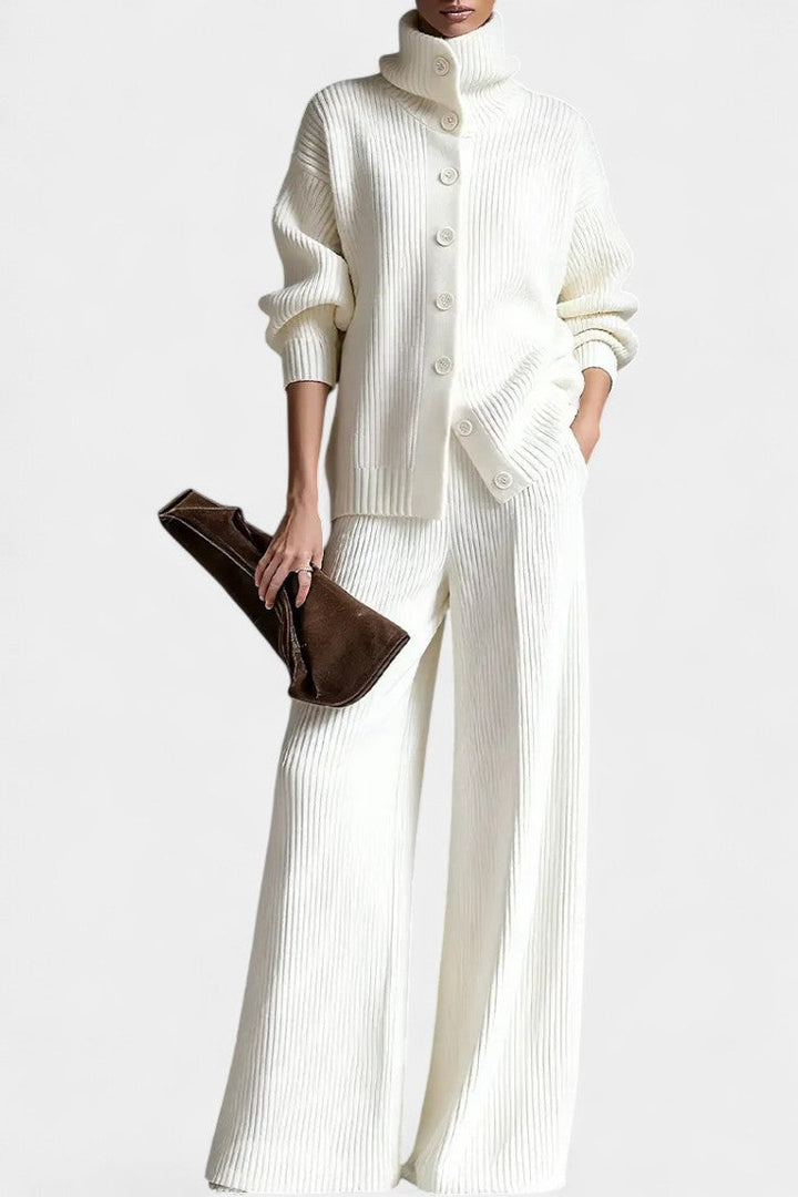 Leonora | Ribbed Wide-Leg Two-Piece Set