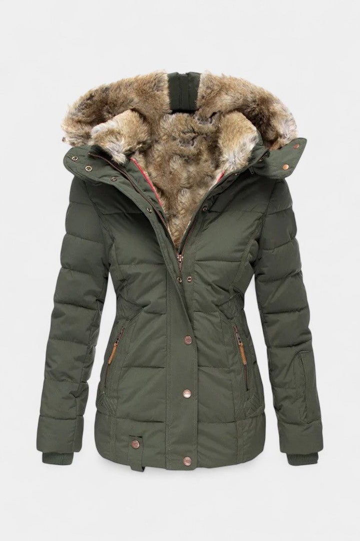 Adelia | Plush-Trimmed Hooded Winter Jacket