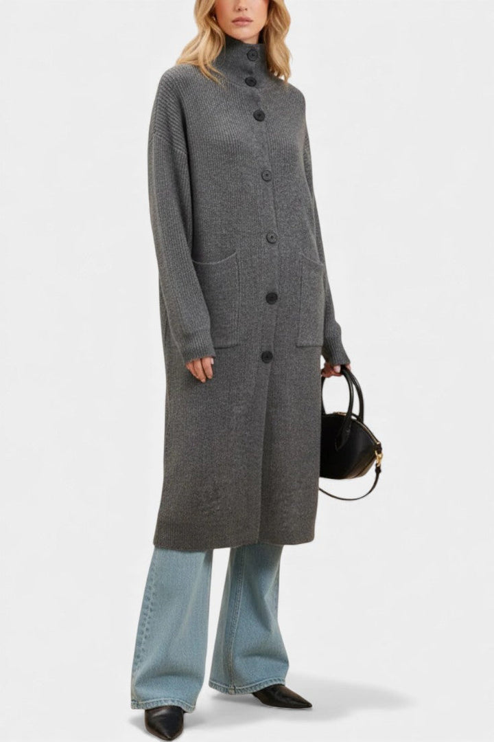 Olivia | Long Turtleneck Knit Coat