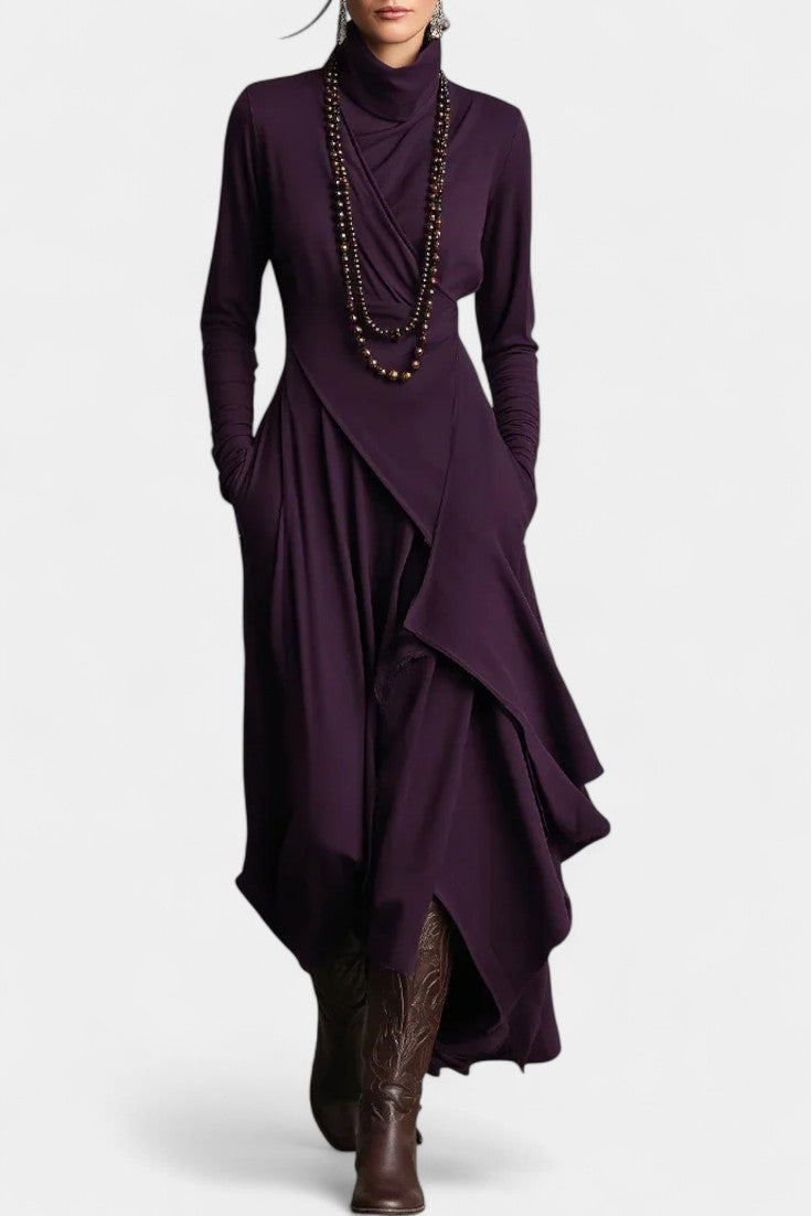 Genevieve | Draped Asymmetrical Maxi Dress