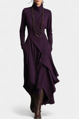 Genevieve | Draped Asymmetrical Maxi Dress