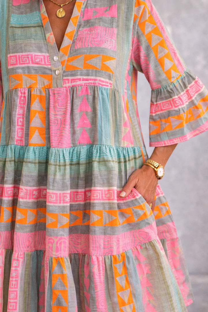 Maribel | Flowing Tiered Midi Dress