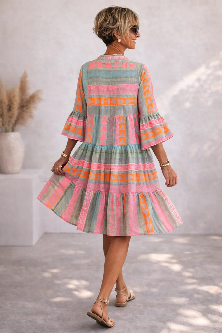 Maribel | Flowing Tiered Midi Dress