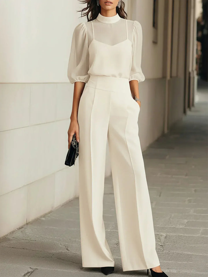 Eloise | Refined Sheer-Panel Three-Piece Set